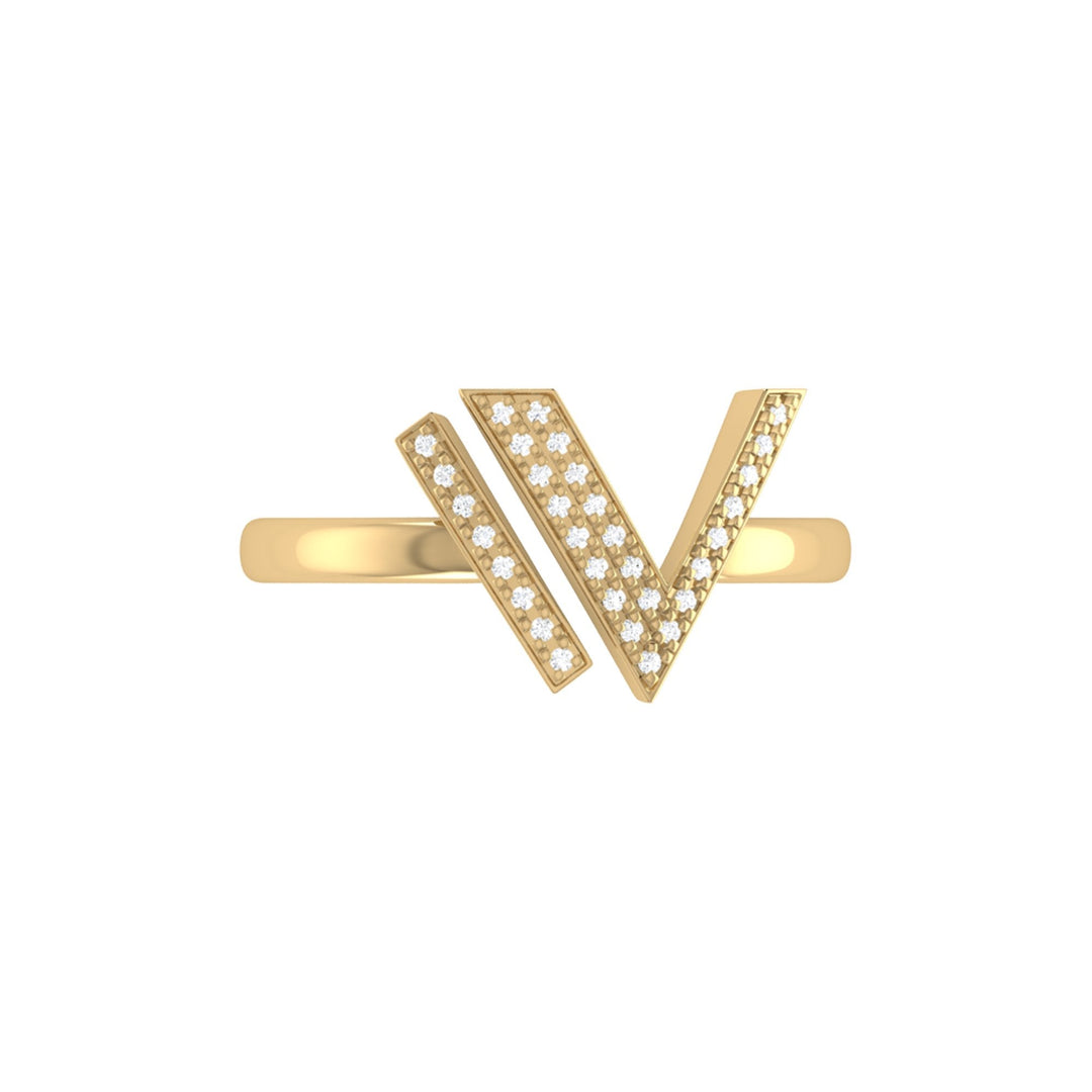 Visionary IV Open Diamond Ring in 14K Yellow Gold Vermeil on Sterling Silver