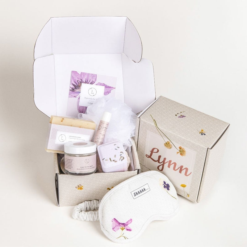 Lavender skincare products set, Natural skincare Bridesmaid gift box