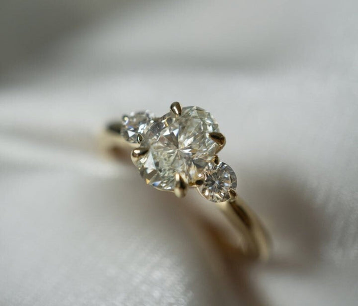 Three Diamond Engagement Ring