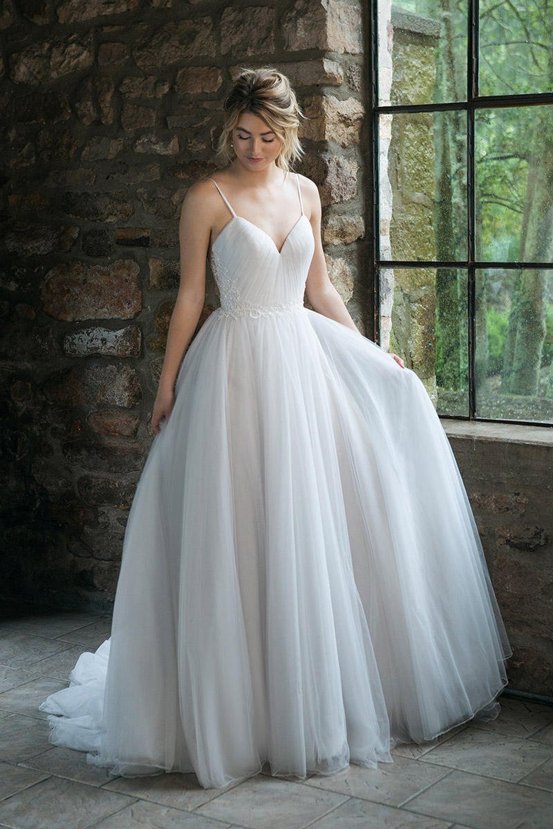 Tulle Ball Gown with Beaded Illusion Back Style 44069 by Justin Alexander Size 14