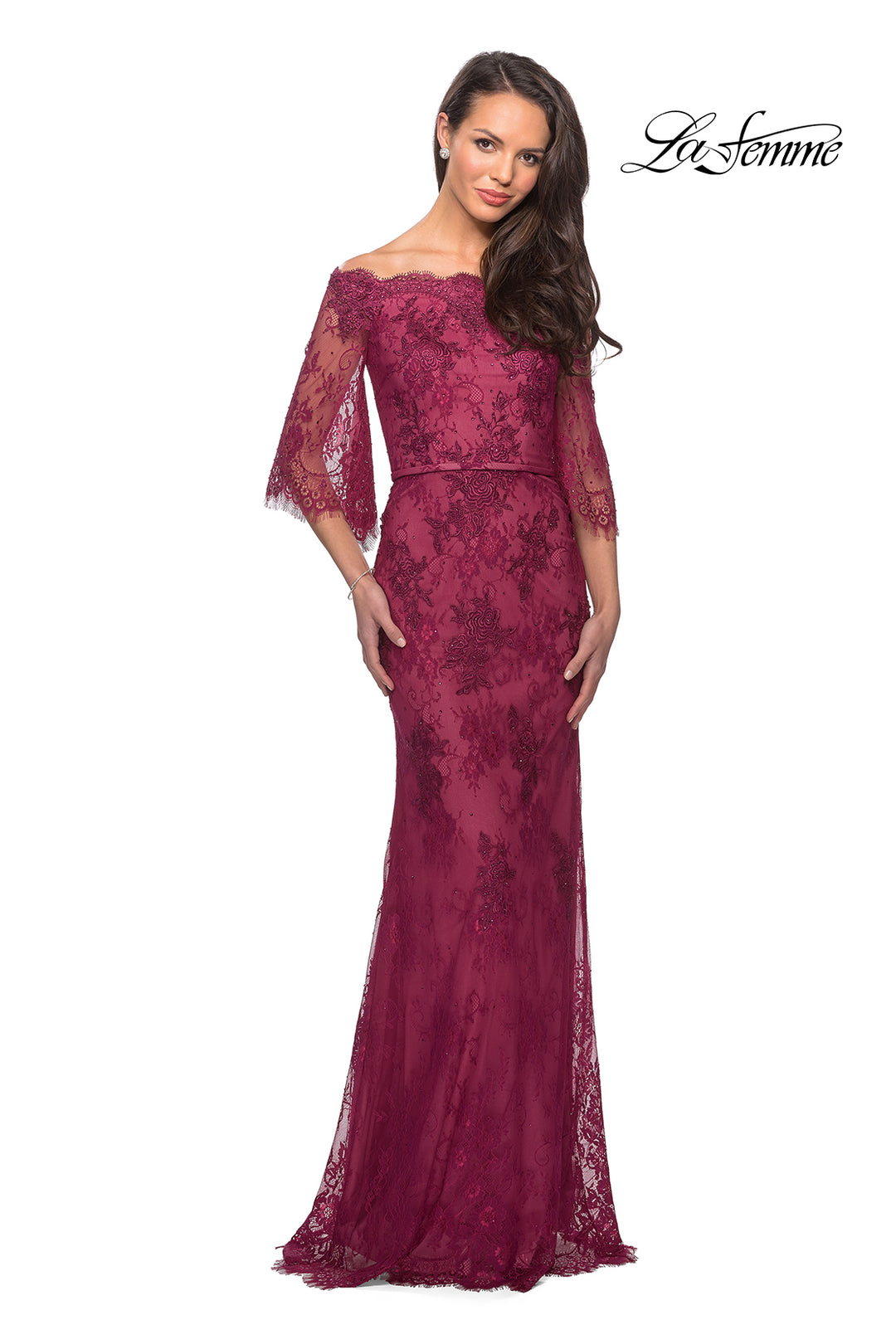 La Femme Lace Formal Gown Style 25317 Size 8