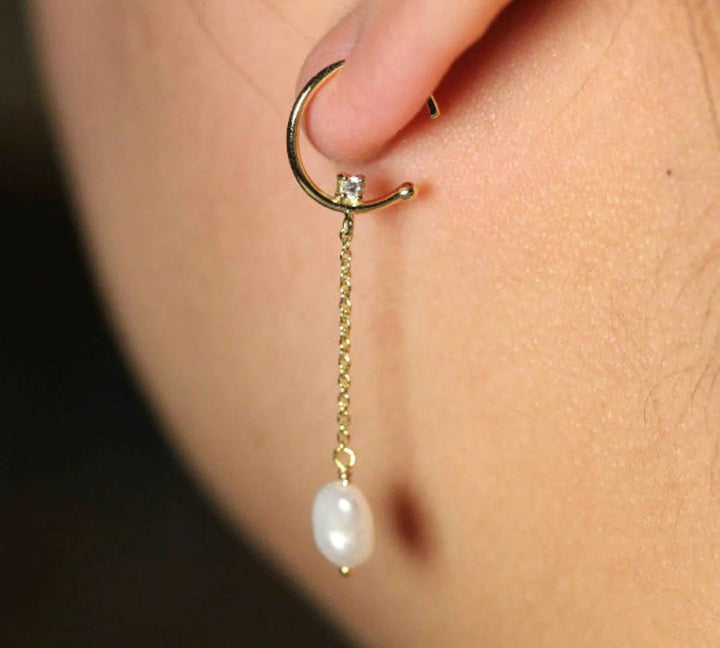 Unique Pearl Silver Earrings
