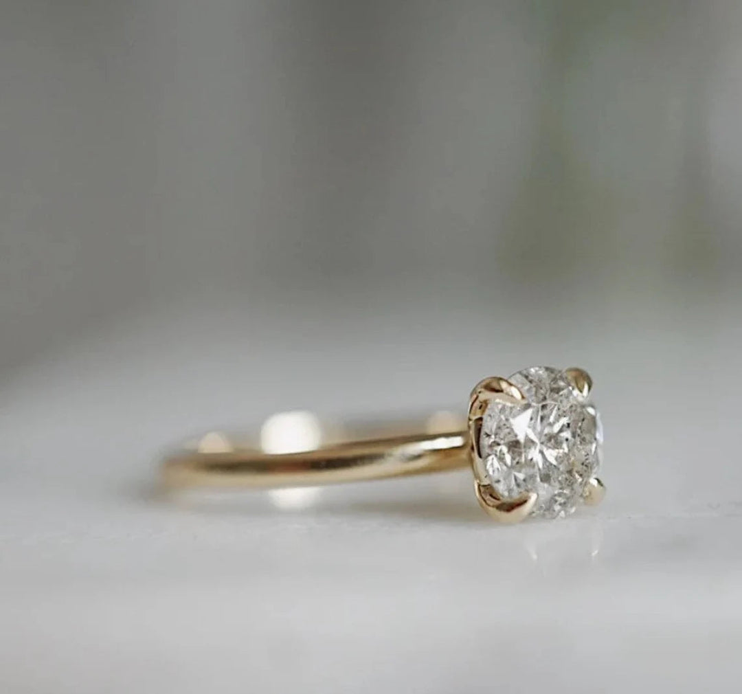 Classic Salt and Pepper Diamond Engagement Ring