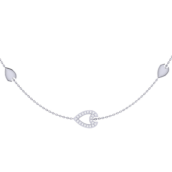 Avani Open Raindrop Layered Diamond Necklace in 14K White Gold